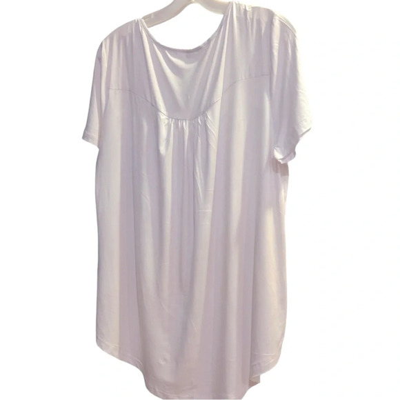 NWOT Womens Summer Plus Size Tops Blouses Short Sleeve Shirts Laced Upper Bodice - Picture 3 of 6